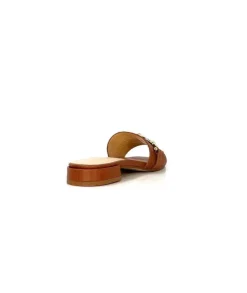 Ivoire0346a Ivoire 22682 Cuir Marron*Femme Mules