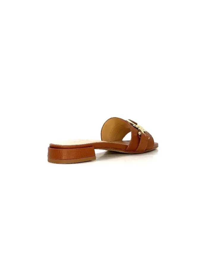 Ivoire0346a Ivoire 22682 Cuir Marron*Femme Mules