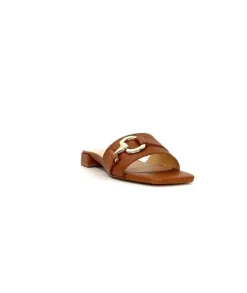 Ivoire0346a Ivoire 22682 Cuir Marron*Femme Mules