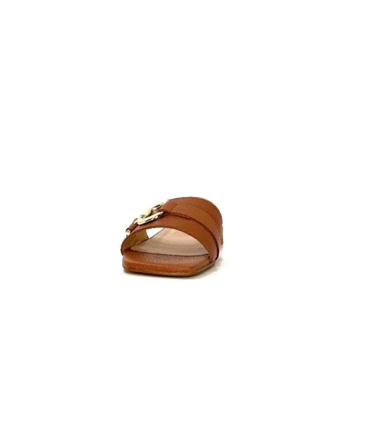 Ivoire0346a Ivoire 22682 Cuir Marron*Femme Mules