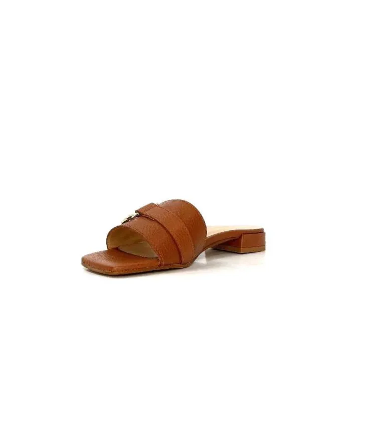 Ivoire0346a Ivoire 22682 Cuir Marron*Femme Mules