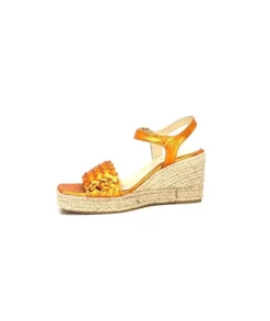 Ivoire0303 Ivoire 23327 Cuir Metal Orange*Femme Plateformes