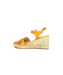 Ivoire0303 Ivoire 23327 Cuir Metal Orange*Femme Plateformes