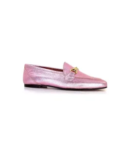 Ivoire0209b Ivoire 12588 Cuir Metal Rose*Femme Mocassins