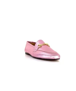 Ivoire0209b Ivoire 12588 Cuir Metal Rose*Femme Mocassins