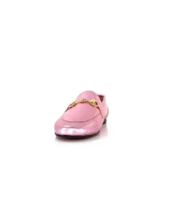 Ivoire0209b Ivoire 12588 Cuir Metal Rose*Femme Mocassins