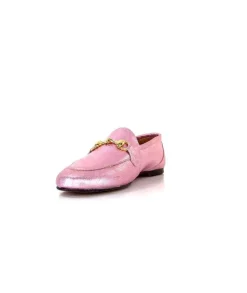 Ivoire0209b Ivoire 12588 Cuir Metal Rose*Femme Mocassins