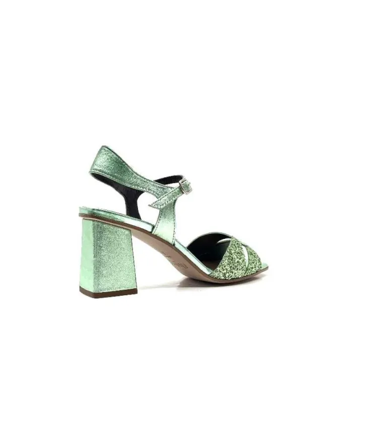 plumers Ivoire 3711 Cuir Metal Vert*Femme Sandales