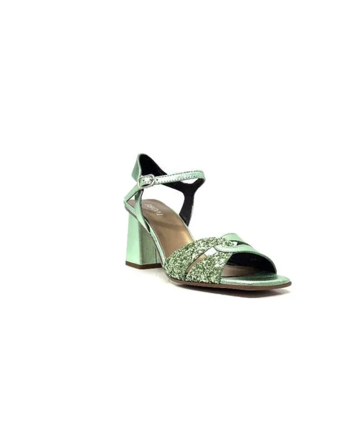 plumers Ivoire 3711 Cuir Metal Vert*Femme Sandales