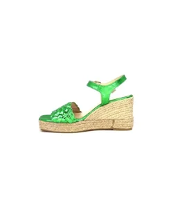 Ivoire0303 Ivoire 23327 Cuir Metal Vert*Femme Sandales