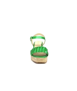Ivoire0303 Ivoire 23327 Cuir Metal Vert*Femme Sandales