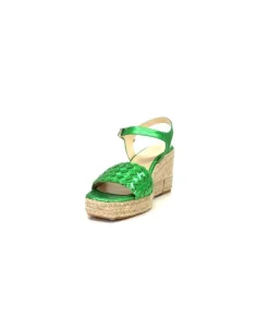 Ivoire0303 Ivoire 23327 Cuir Metal Vert*Femme Sandales