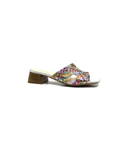 Ivoire0303 Ivoire 23041 Cuir Multicolore*Femme Mules