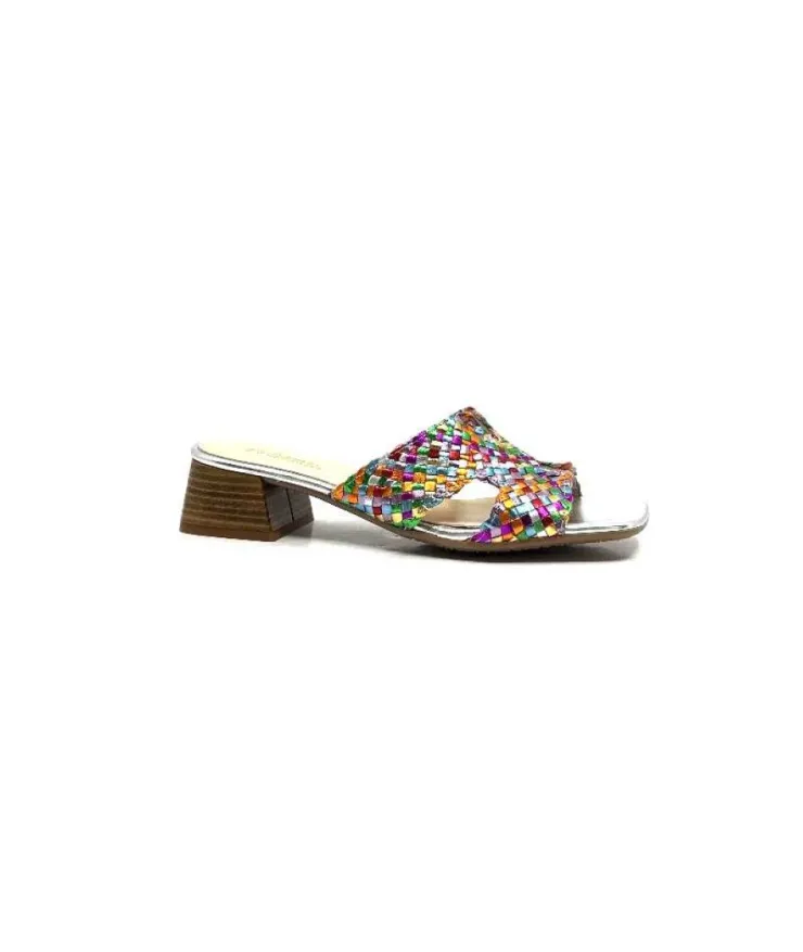 Ivoire0303 Ivoire 23041 Cuir Multicolore*Femme Mules