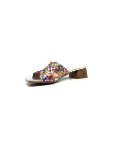 Ivoire0303 Ivoire 23041 Cuir Multicolore*Femme Mules