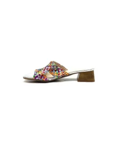 Ivoire0303 Ivoire 23041 Cuir Multicolore*Femme Mules