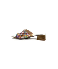 Ivoire0303 Ivoire 23041 Cuir Multicolore*Femme Mules