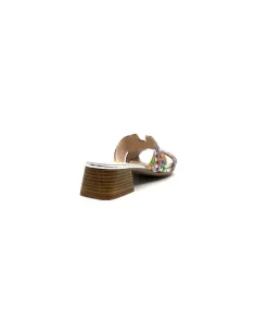 Ivoire0303 Ivoire 23041 Cuir Multicolore*Femme Mules