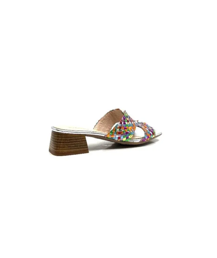 Ivoire0303 Ivoire 23041 Cuir Multicolore*Femme Mules