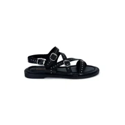 Ivoire0401a Ivoire 500.4301 Cuir Noir*Femme Sandales