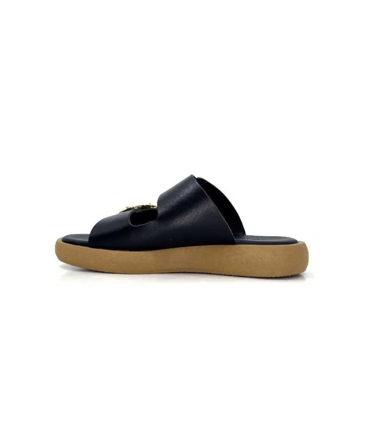 top tris srl Ivoire 8022-02 Cuir Noir*Femme Mules