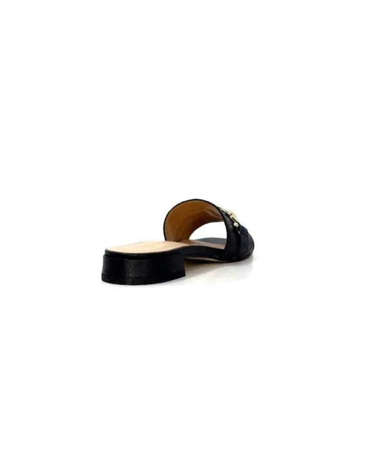 Ivoire0346a Ivoire 22682 Cuir Noir*Femme Mules
