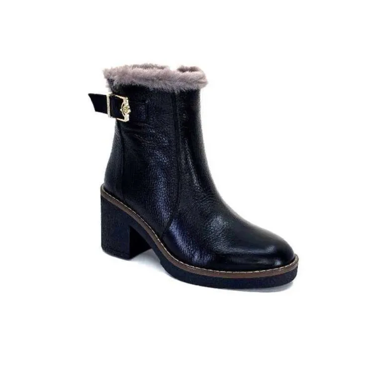 Ivoire-354 Ivoire 109381 Cuir Noir*Femme Fourrées