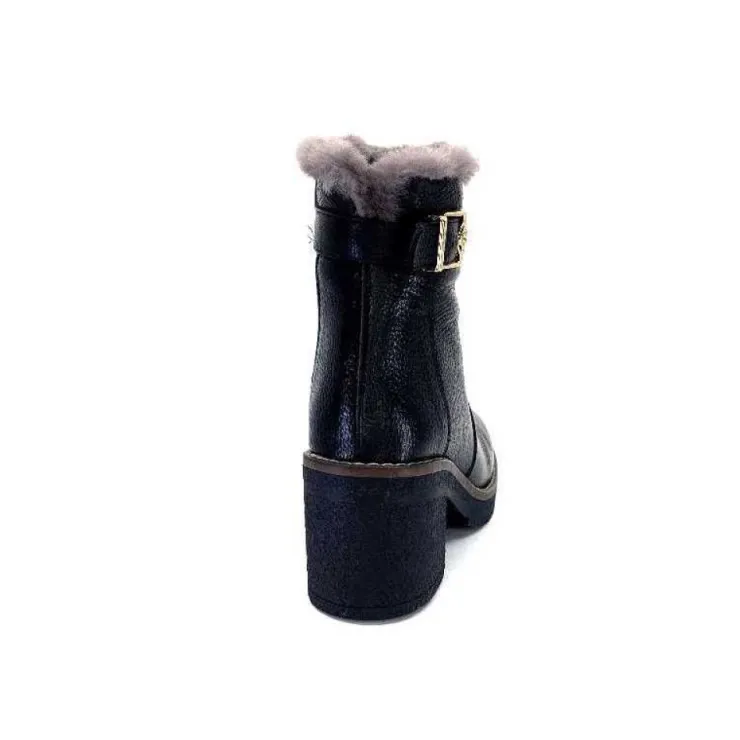 Ivoire-354 Ivoire 109381 Cuir Noir*Femme Fourrées