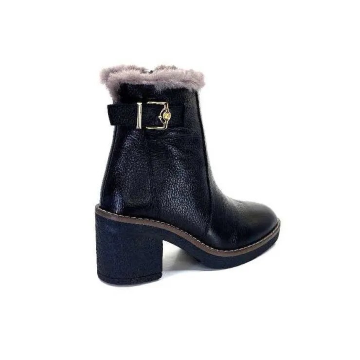 Ivoire-354 Ivoire 109381 Cuir Noir*Femme Fourrées