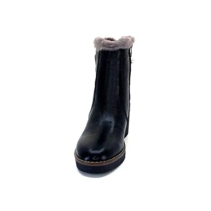 Ivoire-354 Ivoire 109381 Cuir Noir*Femme Fourrées
