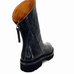Ivoire0156 Ivoire 3270 Cuir Noir*Femme Bottines