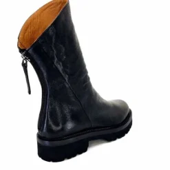 Ivoire0156 Ivoire 3270 Cuir Noir*Femme Bottines