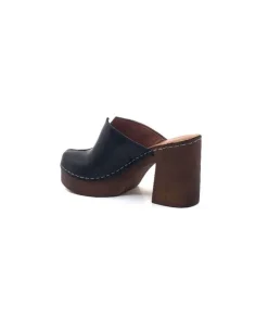 Ivoire0351a Ivoire 8235461 Cuir Noir*Femme Mules