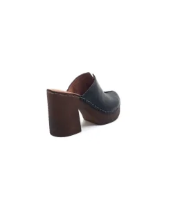 Ivoire0351a Ivoire 8235461 Cuir Noir*Femme Mules