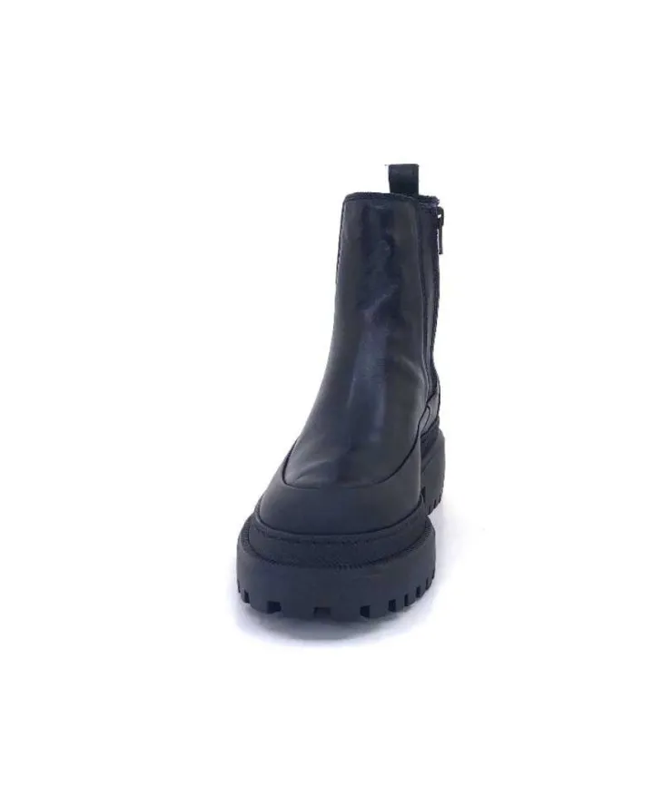 Ivoire0209b Ivoire 12284 Cuir Noir*Femme Bottines