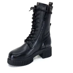 Ivoire0218a Ivoire 179002 Cuir Noir*Femme Bottines