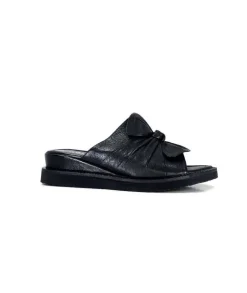 Ivoire-354 Ivoire 107911 Cuir Noir*Femme Mules