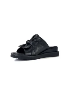 Ivoire-354 Ivoire 107911 Cuir Noir*Femme Mules