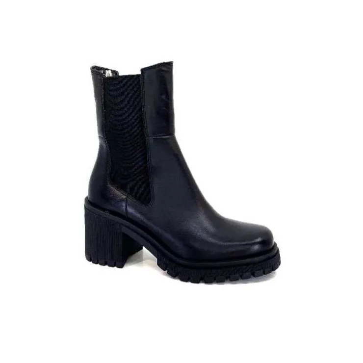 Ivoire0235a Ivoire 28110 Cuir Noir*Femme Bottines