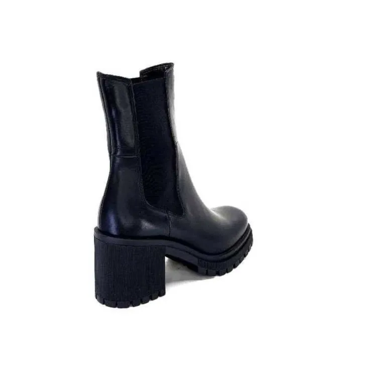 Ivoire0235a Ivoire 28110 Cuir Noir*Femme Bottines