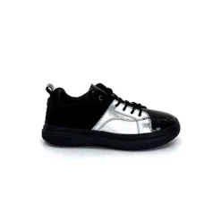 Ivoire0401a Ivoire 500-353 Cuir Noir & Argente*Femme Baskets