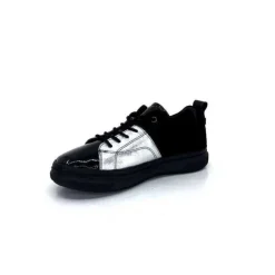 Ivoire0401a Ivoire 500-353 Cuir Noir & Argente*Femme Baskets