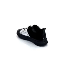 Ivoire0401a Ivoire 500-353 Cuir Noir & Argente*Femme Baskets