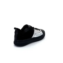 Ivoire0401a Ivoire 500-353 Cuir Noir & Argente*Femme Baskets