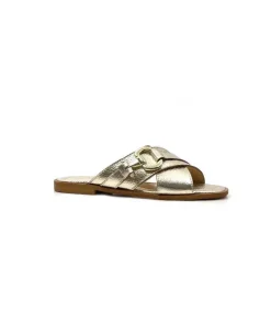 Ivoire0346a Ivoire 22681 Cuir Or*Femme Mules