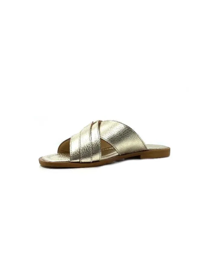 Ivoire0346a Ivoire 22681 Cuir Or*Femme Mules