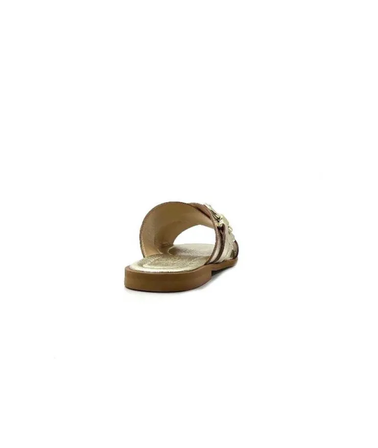Ivoire0346a Ivoire 22681 Cuir Or*Femme Mules