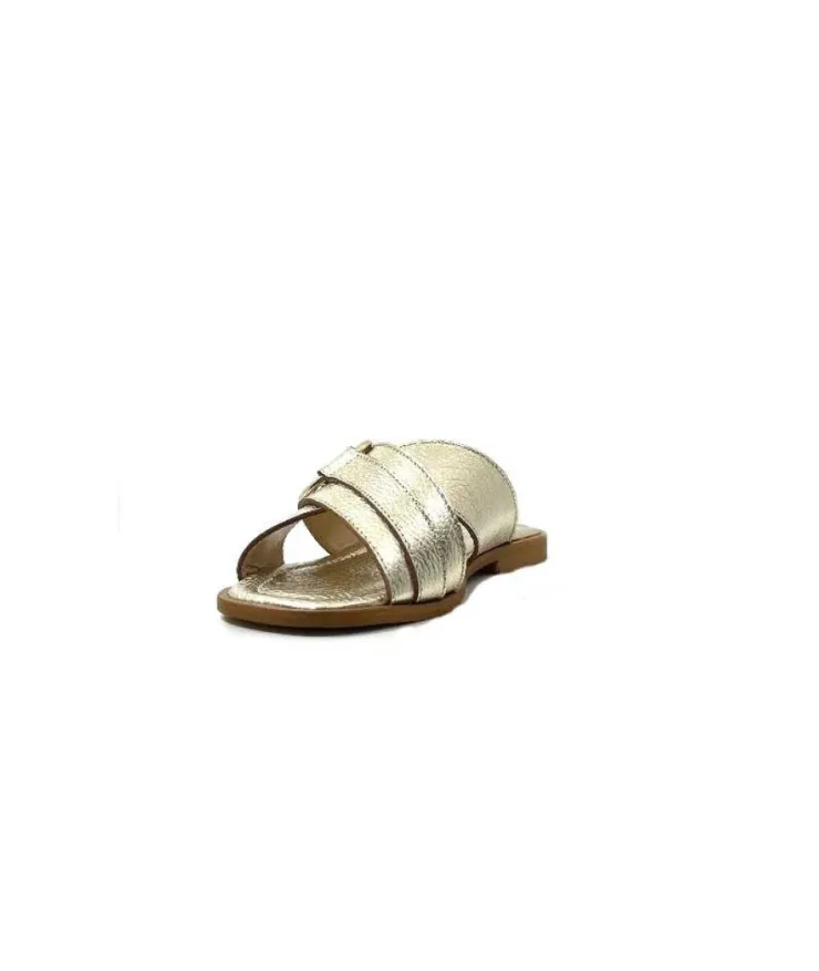 Ivoire0346a Ivoire 22681 Cuir Or*Femme Mules