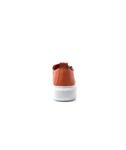 s and m / shoes market Ivoire 382.510 Cuir Orange*Femme Baskets