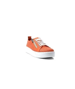 s and m / shoes market Ivoire 382.510 Cuir Orange*Femme Baskets